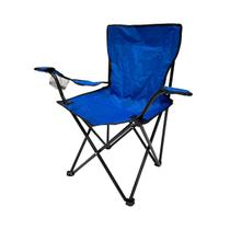 Cadeira Camping Pesca Azul Praia Dobrável Porta Copo+bolsa