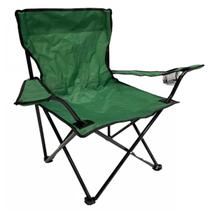 Cadeira Camping Pesca Dobrável Verde Porta Copo Com Bolsa