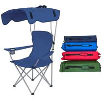 Cadeira Camping Praia Pesca Portátil Dobrável Com Teto e Porta Copos Suporta até 150Kg Cadeira Camping Praia Pesca Portátil Dobrável Com Teto e Porta Copos Suporta até 150Kg
