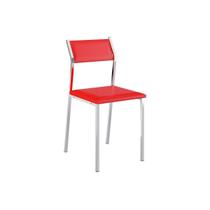 Cadeira Carraro 1709 (6 Unidades)-Aço Cr/Vermelho