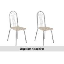 Cadeira Carraro 182 (4 Unidades)-Aço Cromad/Retrô