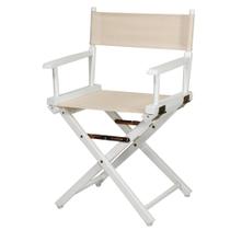 Cadeira Casual Home 18" Director dobrável com moldura branca Cadeira Casual Home 18" Director dobrável com moldura branca