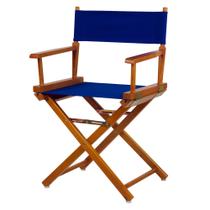 Cadeira Casual Home 18" Director's Honey Oak Blue Canvas