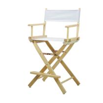 Cadeira Casual Home 24" Director Natural Wood White Canvas