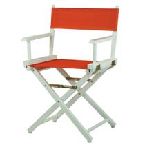 Cadeira Casual Home Director 46 cm com moldura branca em lona laranja Cadeira Casual Home Director 46 cm com moldura branca em lona laranja