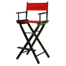Cadeira Casual Home Director's Bar Height preta com lona vermelha Cadeira Casual Home Director's Bar Height preta com lona vermelha