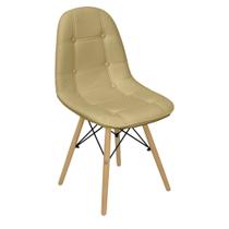Cadeira Charles Eames Botonê Eiffel Wood Estofada Couro