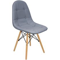 Cadeira Charles Eames Botonê Eiffel Wood Estofada Couro