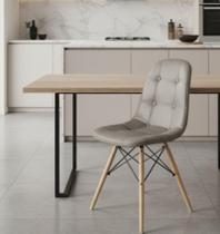 Cadeira Charles Eames Botonê Eiffel Wood Estofada Diversas cores Cadeira Charles Eames Botonê Eiffel Wood Estofada Diversas cores