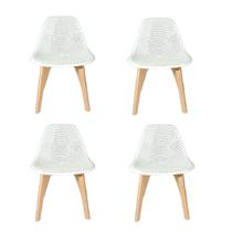 Cadeira CHARLES EAMES Colmeia Solid Wood 131PPF BRANCO KIT 4 UN
