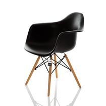 Cadeira Charles Eames Com Braços Preta Kza Bela