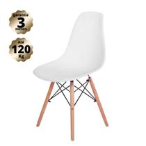 Cadeira Charles Eames Cozinha Sala de Jantar Branca - Base Madeira