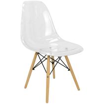 Cadeira Charles Eames Cristal Eiffel Wood Designer Transparente - Magazine Roma