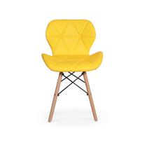 Cadeira Charles Eames Eifel Slim Wood Estofada Fixa