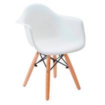 Cadeira Charles Eames Eiffel Design Wood Com Braço - Branco - Magazine Roma