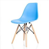 Cadeira Charles Eames Eiffel Dkr Wood - Design - Azul Claro