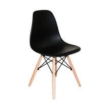 Cadeira Charles Eames Eiffel Preta Base Madeira Cozinha