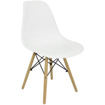 Cadeira Charles Eames Eiffel Wood Design Branca Branco