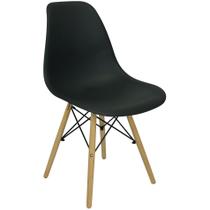 Cadeira Charles Eames Eiffel Wood Design Preto Preta