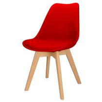 Cadeira Charles Eames Leda Design Wood Estofada Base Madeira