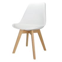 Cadeira Charles Eames Leda Luisa Saarinen Design Wood Estofada Base Madeira - Branca - Magazine Roma