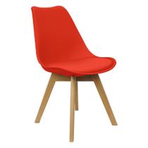 Cadeira Charles Eames Leda Luisa Saarinen Design Wood Estofada Base Madeira