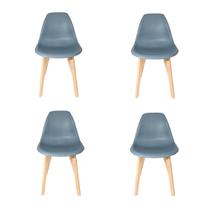 Cadeira CHARLES EAMES Solid Wood 131PP AZUL KIT 4 UN