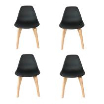 Cadeira CHARLES EAMES Solid Wood 131PP PRETA KIT 4 UN