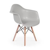 Cadeira Charles Eames Wood Daw Com Braços - Design - Cinza