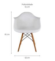 Cadeira Charles Eames Wood Design Eiffel Branca Com Braços