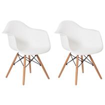 Cadeira Charles Eiffel Eames Daw Cozinha Sala de Estar Jantar Branca Kit 2 Unidades