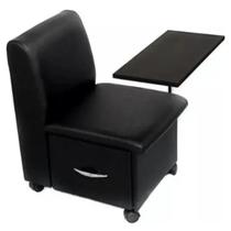 Cadeira Ciranda Manicure Com Mesa Regulável Poltrona Preta