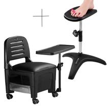 Cadeira ciranda manicure pedicure c/ mesa + suporte p/pes