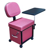 Cadeira Cirandinha Manicure com Gavetão Tampo Articulado e Rodízios MILÃO For ty Store