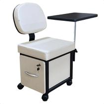 Cadeira Cirandinha Manicure com Gavetão Tampo Articulado e Rodízios MILÃO For ty Store