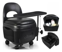 Cadeira Cirandinha Preta Diva Para Manicure Santa Clara Cadeira Cirandinha Preta Diva Para Manicure Santa Clara