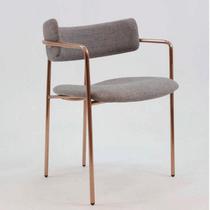 Cadeira Coco Aço Carbono Grafite Fosco em Tecido, material ecológico e Couro Natural Várias Cores - Artesian