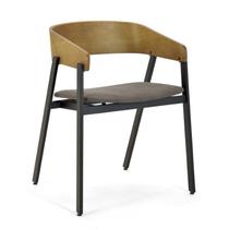 Cadeira Coller Aço Preto - Madeira em Nogueira - ArteFama