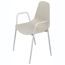 Cadeira com braço Abi Polipropileno Fendi Base Metal