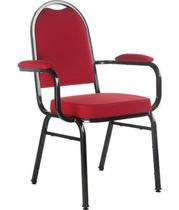 Cadeira com braços Empilhável para Auditórios Linha Hotel Vermelho