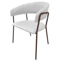 Cadeira com Braços Maraú PSG Móveis Estofada material sintético Branco com Base Aço Cortén