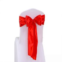 Cadeira com faixas de cetim vermelho com laço de borboleta para casamento x10 Cadeira com faixas de cetim vermelho com laço de borboleta para casamento x10