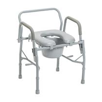 Cadeira Commode Drive Medical 11125PKSD-1 com assento acolchoado cinza Cadeira Commode Drive Medical 11125PKSD-1 com assento acolchoado cinza