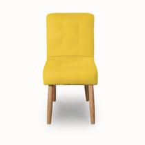 Cadeira Confortavel Jantar Luna Suede Amarelo para Quarto Sala Recepção.