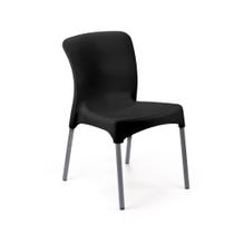 Cadeira Confortável Sec Line Preta Pés Aluminio Sup.120 kg