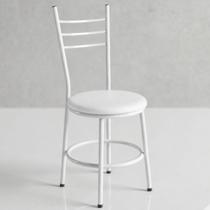 Cadeira Conforto Estilo Sofisticada Moderna Sala de Jantar Cozinha Varanda Área Gourmet Liz Estrutura Branca:Branco