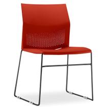 Cadeira Connect Vermelha com base Preta