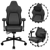 Cadeira Cor Preto Para Escritório Modelo Gamer Almofadas Ergonômicas Alto Conforto material sintético Apoio Para Braço Ajuste 3D e Cabeça