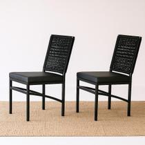 Cadeira Corda Nautica Preta Varanda Sacada Cozinha Kit 2 Eletrostática Aço Carbonizado Epoxi Cadeira Corda Nautica Preta Varanda Sacada Cozinha Kit 2 Eletrostática Aço Carbonizado Epoxi