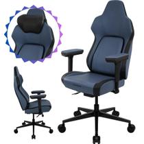 Cadeira Core Smart Azul Ergonômica Para Escritório Modelo Gamer Alto Conforto Apoio de Cabeça e Braço Ajuste 3D Com Encosto Reclinável